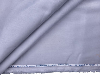 Arvind The Pheonix 100% Pure Cotton Premium Suiting Fabric (Light Grey, Plain)