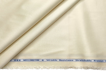 Arvind Tresca 2/60s Wrinkle Resistant 100% Pure Giza Cotton Suiting Fabric (Cream Beige, Self Patterned)