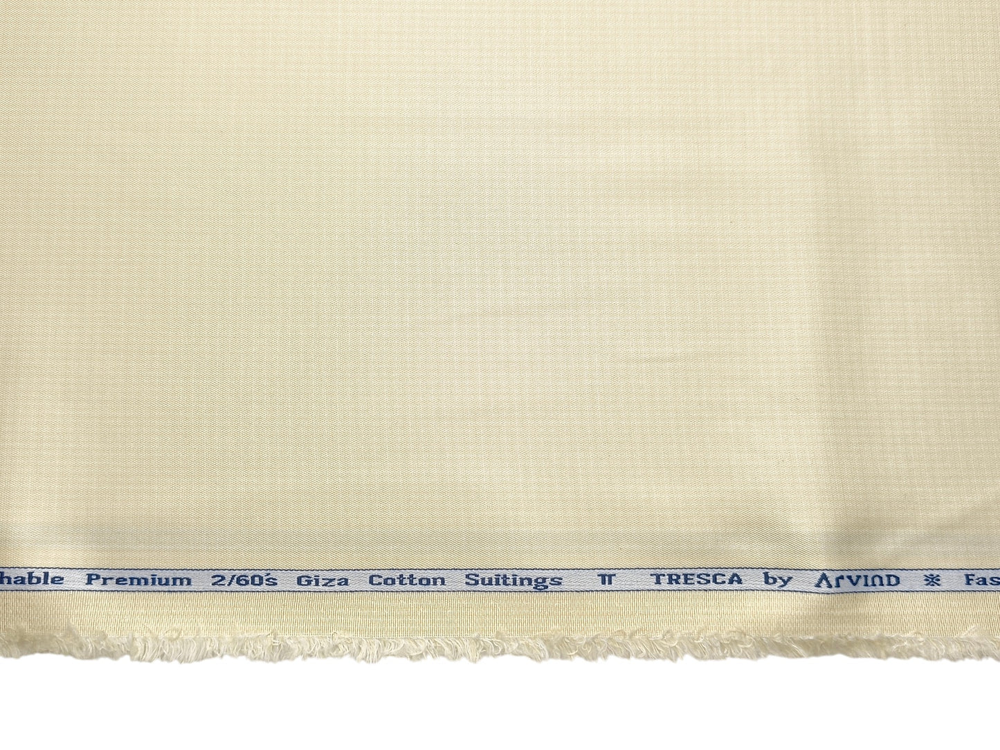 Arvind Tresca 2/60s Wrinkle Resistant 100% Pure Giza Cotton Suiting Fabric (Cream Beige, Self Patterned)