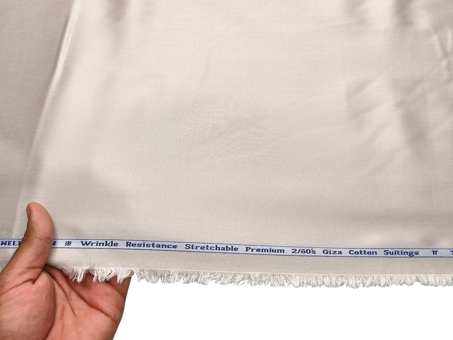 Arvind Tresca 2/60s Wrinkle Resistant 100% Pure Giza Cotton Suiting Fabric (Light Beige , Plain)
