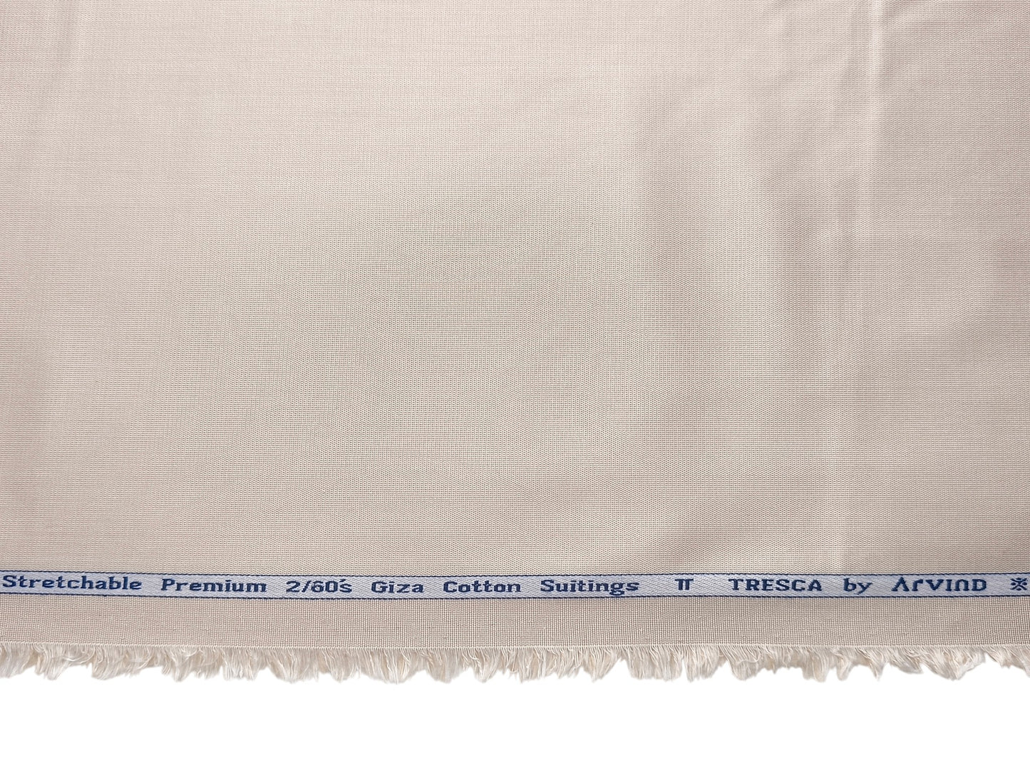 Arvind Tresca 2/60s Wrinkle Resistant 100% Pure Giza Cotton Suiting Fabric (Light Beige , Plain)