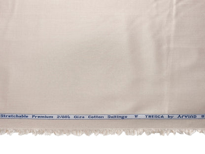 Arvind Tresca 2/60s Wrinkle Resistant 100% Pure Giza Cotton Suiting Fabric (Light Beige , Plain)