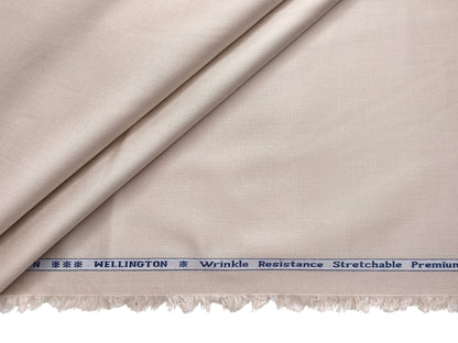 Arvind Tresca 2/60s Wrinkle Resistant 100% Pure Giza Cotton Suiting Fabric (Light Beige , Plain)