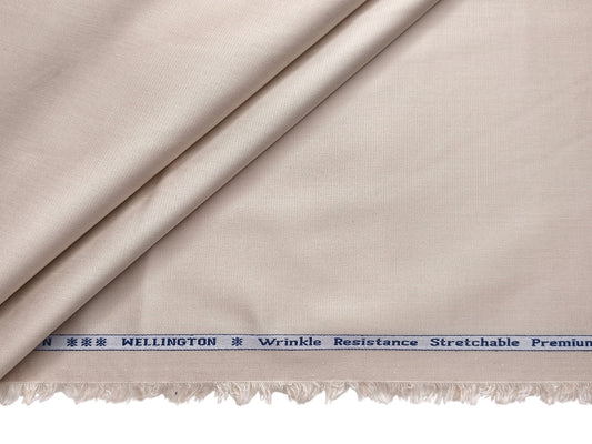 Arvind Tresca 2/60s Wrinkle Resistant 100% Pure Giza Cotton Suiting Fabric (Light Beige , Plain)
