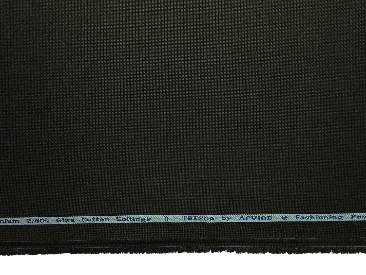 Arvind Tresca 2/60s Wrinkle Resistant 100% Pure Giza Cotton Suiting Fabric (Deep Olive Green, Micro Weave)