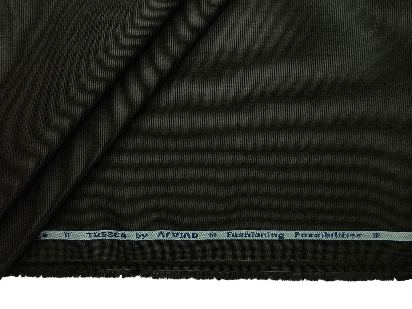 Arvind Tresca 2/60s Wrinkle Resistant 100% Pure Giza Cotton Suiting Fabric (Deep Olive Green, Micro Weave)