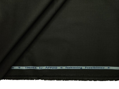 Arvind Tresca 2/60s Wrinkle Resistant 100% Pure Giza Cotton Suiting Fabric (Deep Olive Green, Micro Weave)
