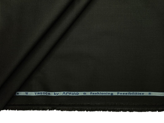 Arvind Tresca 2/60s Wrinkle Resistant 100% Pure Giza Cotton Suiting Fabric (Deep Olive Green, Micro Weave)