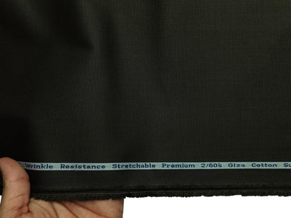 Arvind Tresca 2/60s Wrinkle Resistant 100% Pure Giza Cotton Suiting Fabric (Deep Olive Green, Micro Weave)