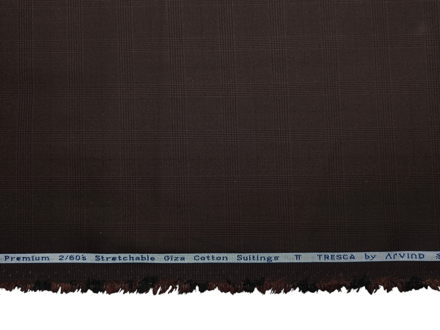 Arvind Tresca 2/60s Wrinkle Resistant 100% Pure Giza Cotton Suiting Fabric (Dark Brown, Checks)