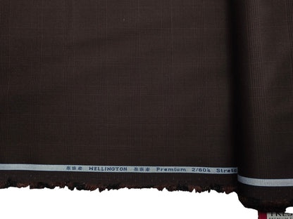 Arvind Tresca 2/60s Wrinkle Resistant 100% Pure Giza Cotton Suiting Fabric (Dark Brown, Checks)