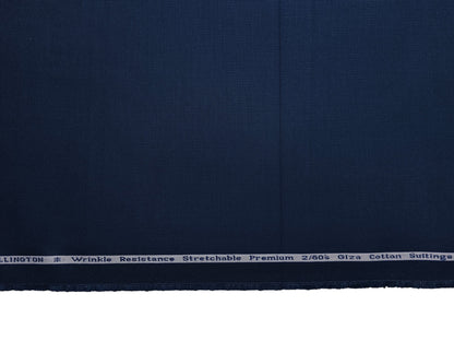 Arvind Tresca 2/60s Wrinkle Resistant 100% Pure Giza Cotton Suiting Fabric (Royal Blue, Plain)