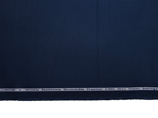 Arvind Tresca 2/60s Wrinkle Resistant 100% Pure Giza Cotton Suiting Fabric (Royal Blue, Plain)