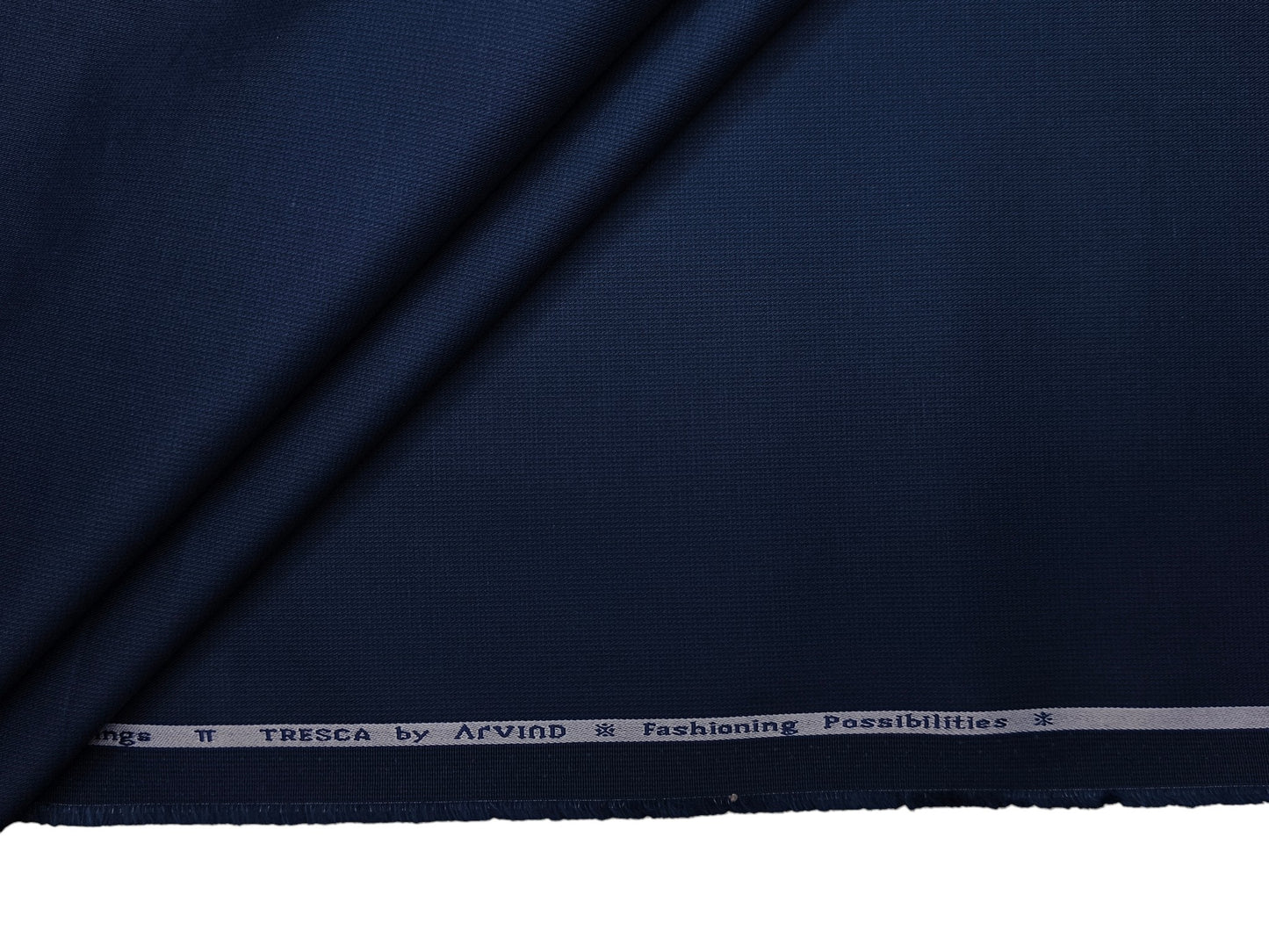 Arvind Tresca 2/60s Wrinkle Resistant 100% Pure Giza Cotton Suiting Fabric (Royal Blue, Plain)