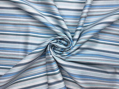 Vercelli Italy 2/100s Finest Supima Cotton Shirting Fabric (Blue, Multistripes)