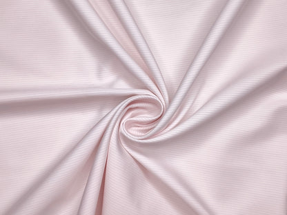 Vercelli Italy 2/140s Finest Supima Cotton Shirting Fabric (White & Light Pink, Stripes)