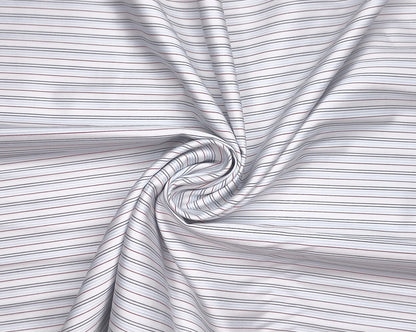 Vercelli Italy 2/120s 100% Finest Supima Cotton Shirting Fabric (White And Blue, Multistripes)