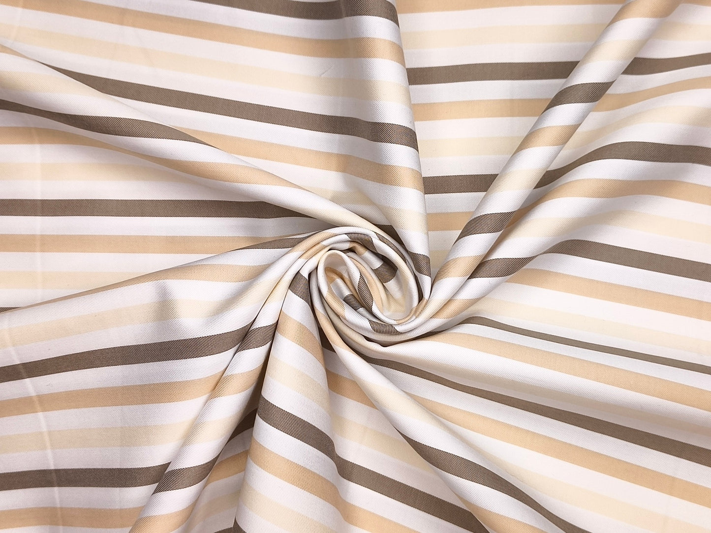 Vercelli Italy 2/100s Finest Supima Cotton Shirting Fabric (White & Brown, Multistripes)