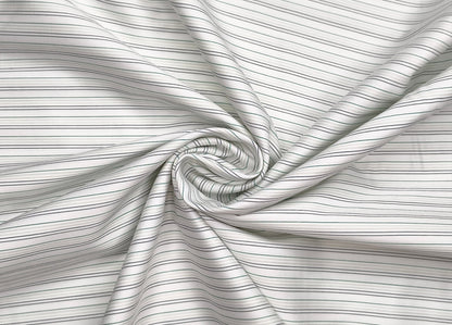 Vercelli Italy 2/120s Finest Supima Cotton Shirting Fabric (White & Green, Stripes)