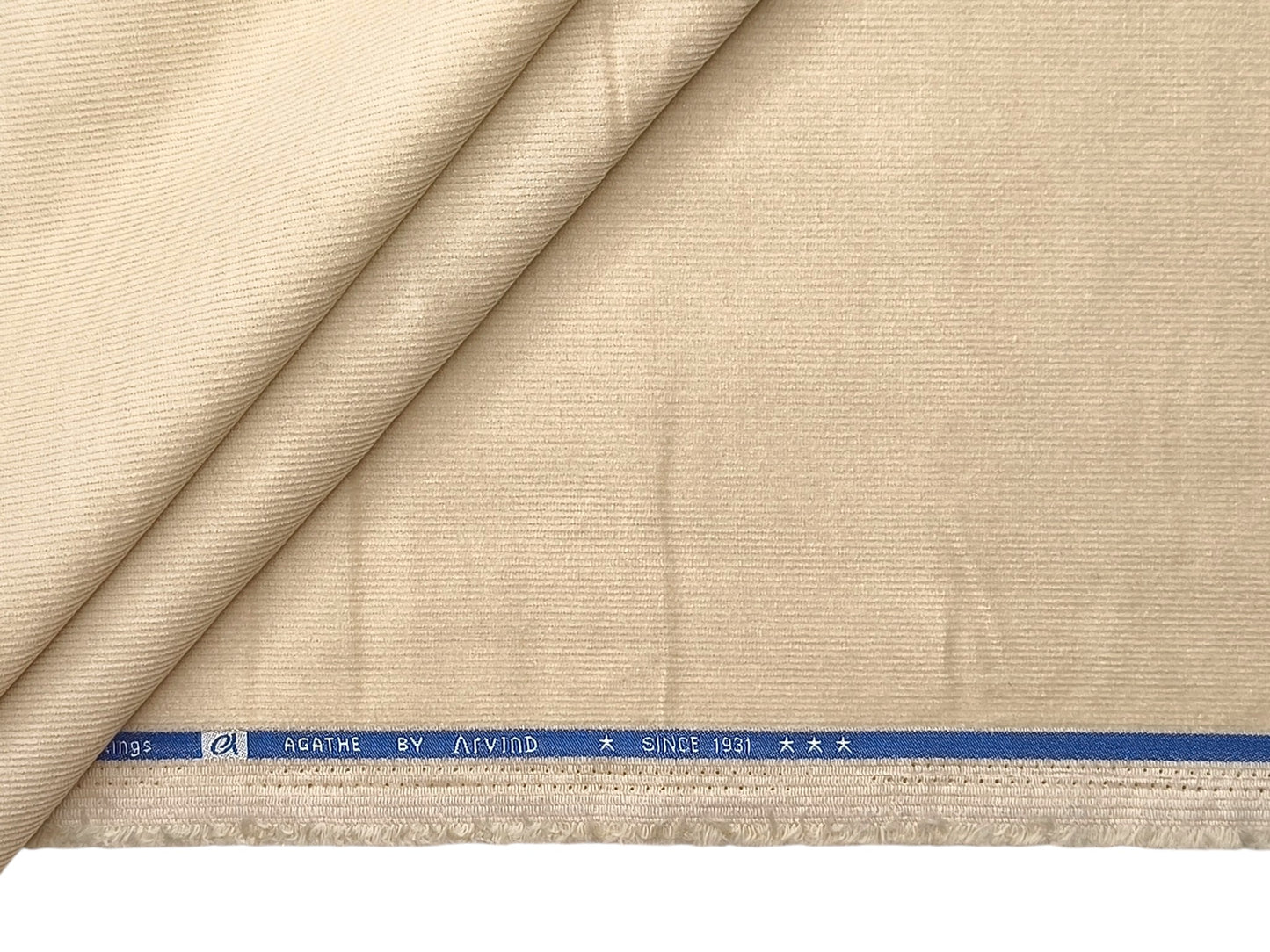 Arvind Corduroy Collection Stretchable Cotton Corduroy Suiting Fabric (Beige, Corduroy)