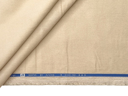 Arvind Corduroy Collection Stretchable Cotton Corduroy Suiting Fabric (Beige, Corduroy)