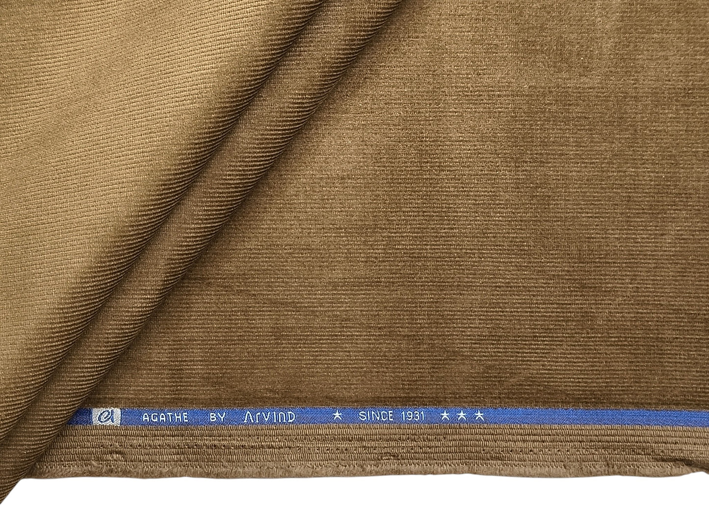 Arvind Corduroy Collection Stretchable Cotton Corduroy Suiting Fabric (Brown, Corduroy)