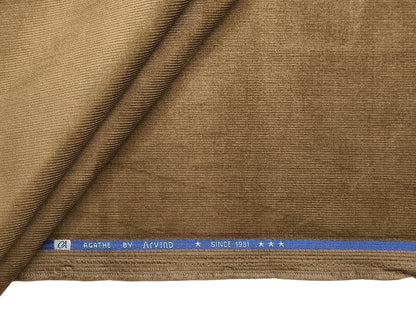 Arvind Corduroy Collection Stretchable Cotton Corduroy Suiting Fabric (Brown, Corduroy)