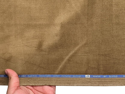 Arvind Corduroy Collection Stretchable Cotton Corduroy Suiting Fabric (Brown, Corduroy)