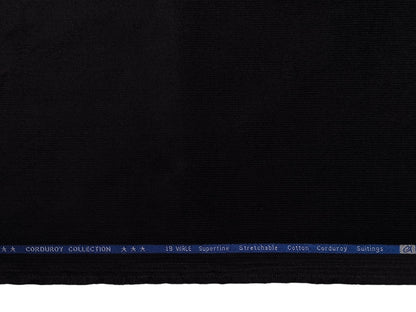 Arvind Corduroy Collection Stretchable Cotton Corduroy Suiting Fabric (Black, Corduroy)