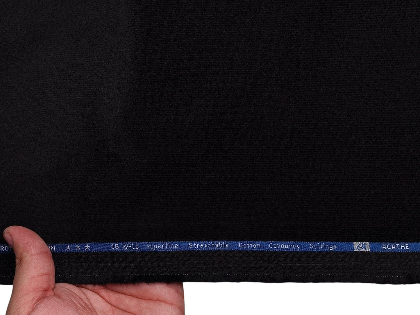 Arvind Corduroy Collection Stretchable Cotton Corduroy Suiting Fabric (Black, Corduroy)