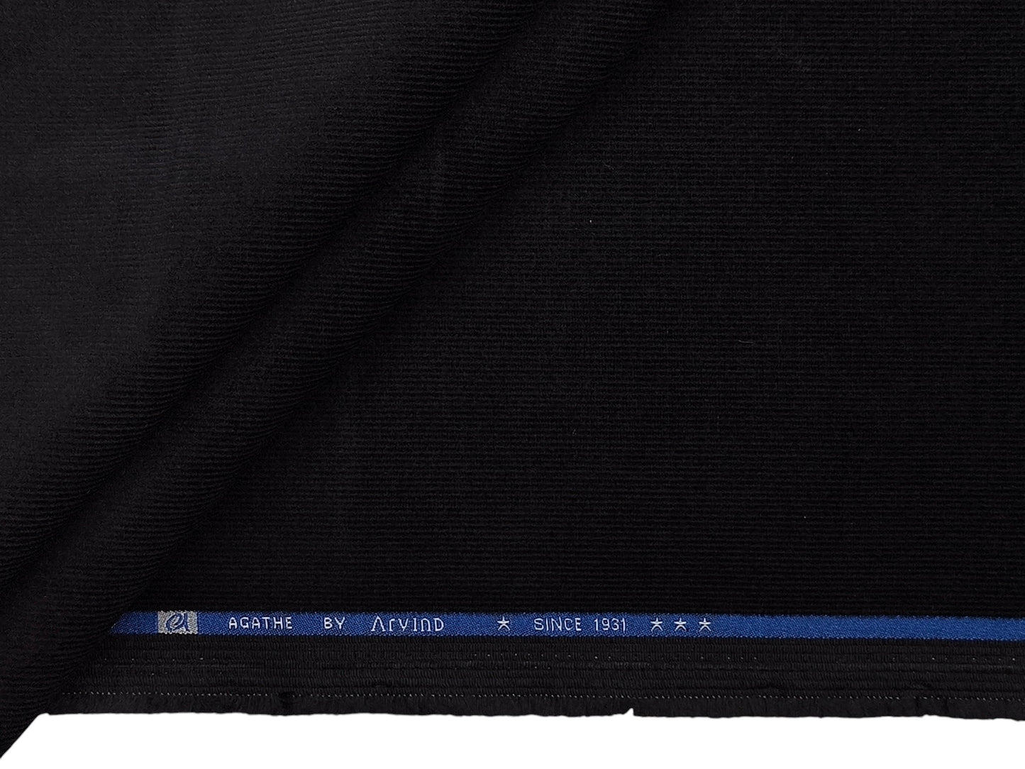 Arvind Corduroy Collection Stretchable Cotton Corduroy Suiting Fabric (Black, Corduroy)