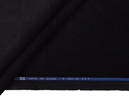 Arvind Corduroy Collection Stretchable Cotton Corduroy Suiting Fabric (Black, Corduroy)