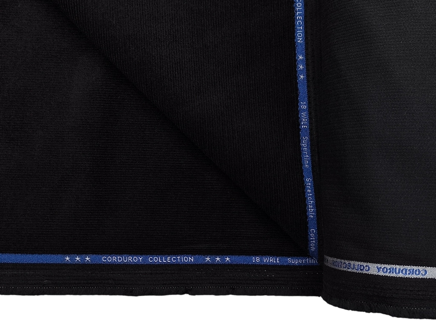 Arvind Corduroy Collection Stretchable Cotton Corduroy Suiting Fabric (Black, Corduroy)