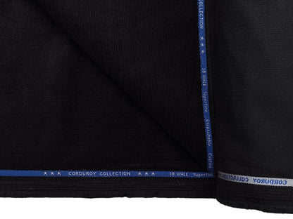 Arvind Corduroy Collection Stretchable Cotton Corduroy Suiting Fabric (Black, Corduroy)