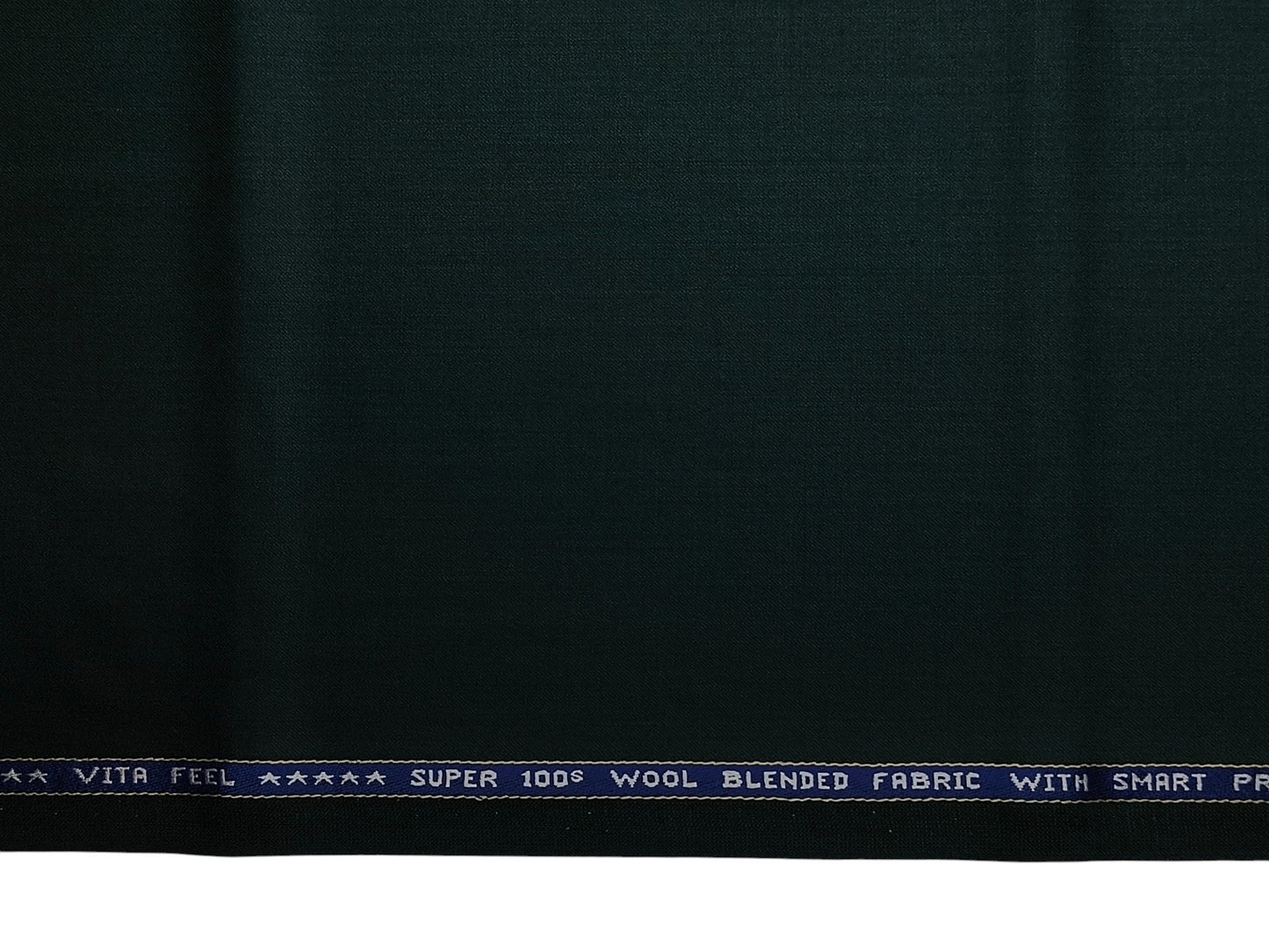 Raymond Vitafeel Exotic 52% Wool Super 100s Merino Wool Blend Suiting Fabric (Dark Green, Plain)