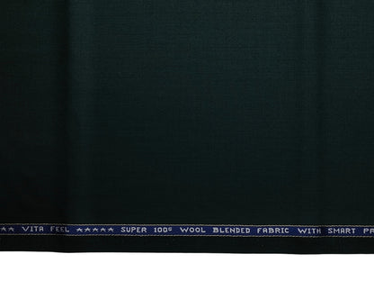 Raymond Vitafeel Exotic 52% Wool Super 100s Merino Wool Blend Suiting Fabric (Dark Green, Plain)