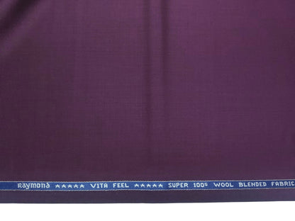 Raymond Vitafeel Exotic 52% Wool Super 100s Merino Wool Blend Suiting Fabric (Burgundy Wine, Plain)