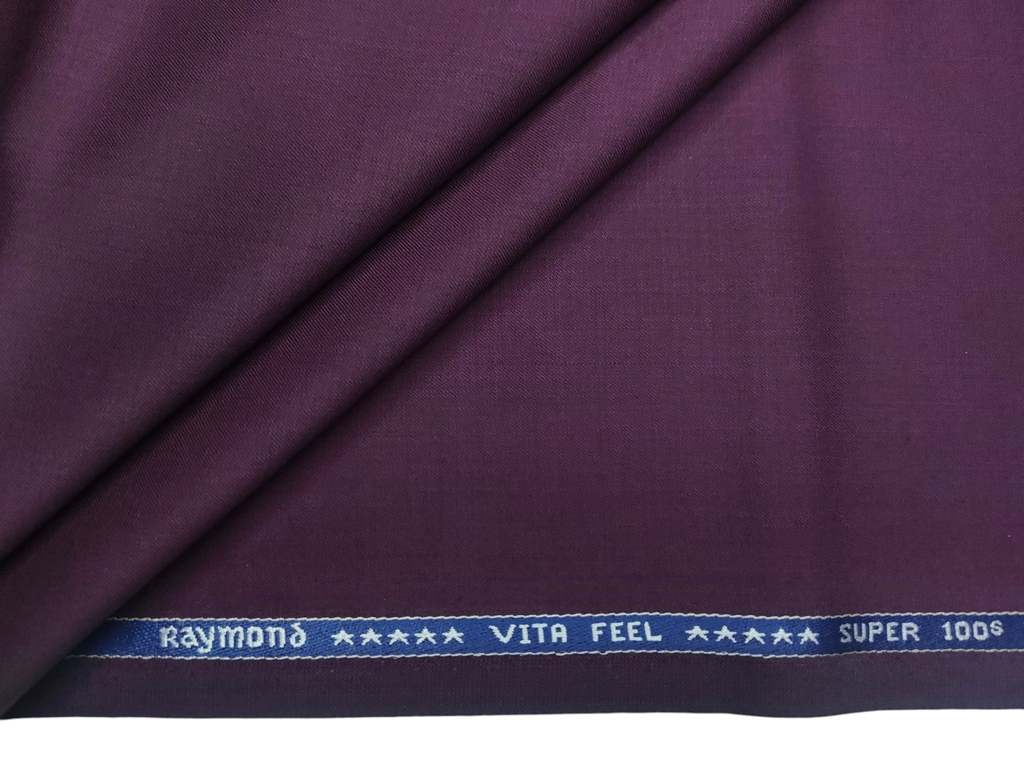 Raymond Vitafeel Exotic 52% Wool Super 100s Merino Wool Blend Suiting Fabric (Burgundy Wine, Plain)
