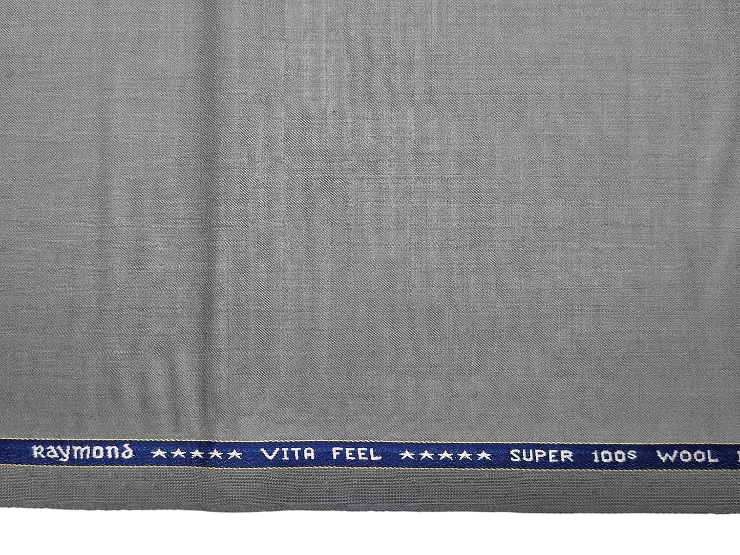 Raymond Vitafeel Exotic 52% Wool Super 100s Merino Wool Blend Suiting Fabric (Light Grey, Plain)