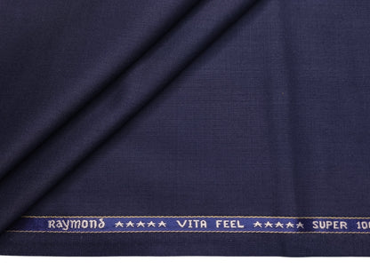 Raymond Vitafeel Exotic 52% Wool Super 100s Merino Wool Blend Suiting Fabric (Classic Blue, Plain)