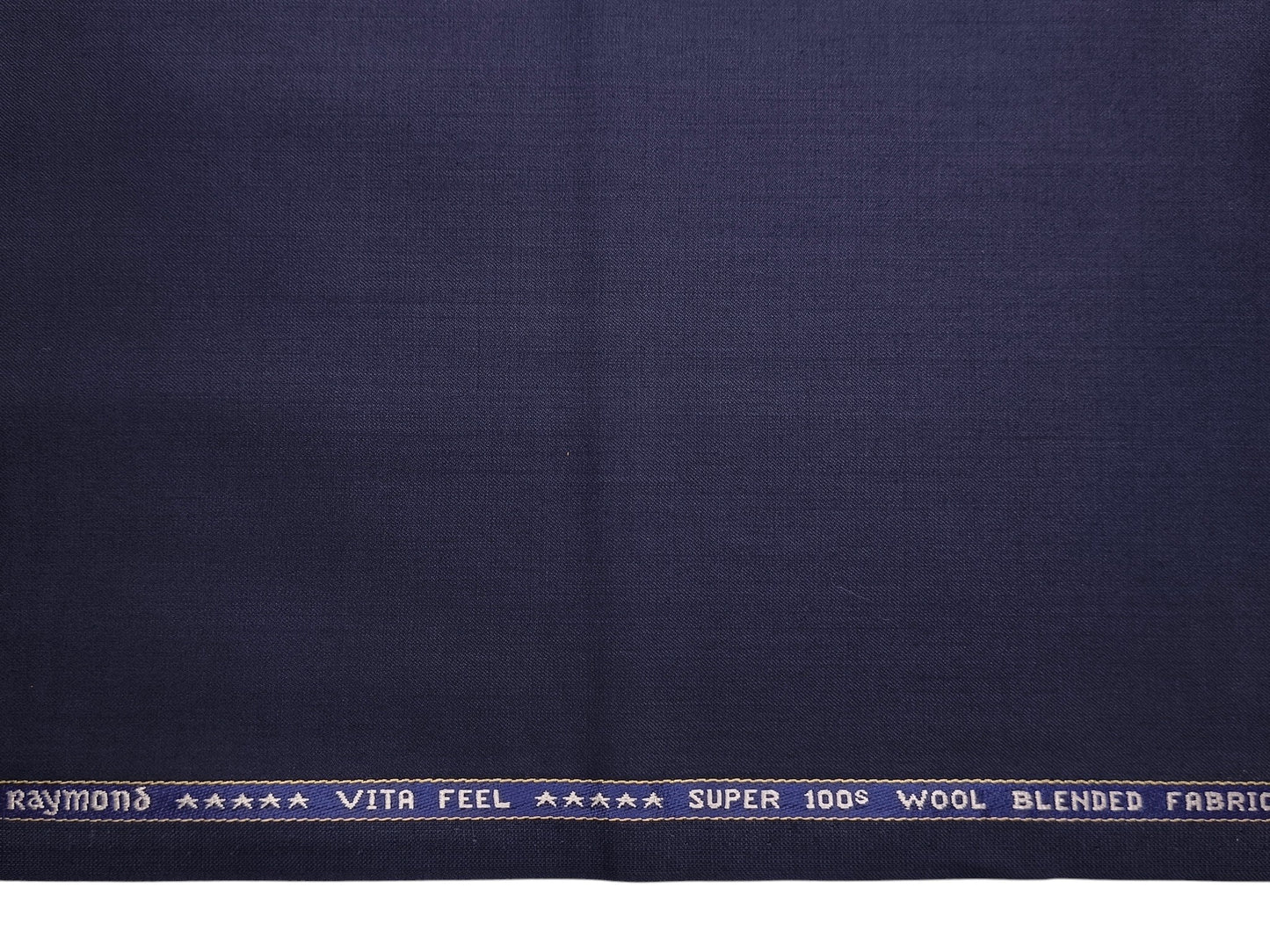 Raymond Vitafeel Exotic 52% Wool Super 100s Merino Wool Blend Suiting Fabric (Classic Blue, Plain)