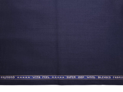Raymond Vitafeel Exotic 52% Wool Super 100s Merino Wool Blend Suiting Fabric (Classic Blue, Plain)