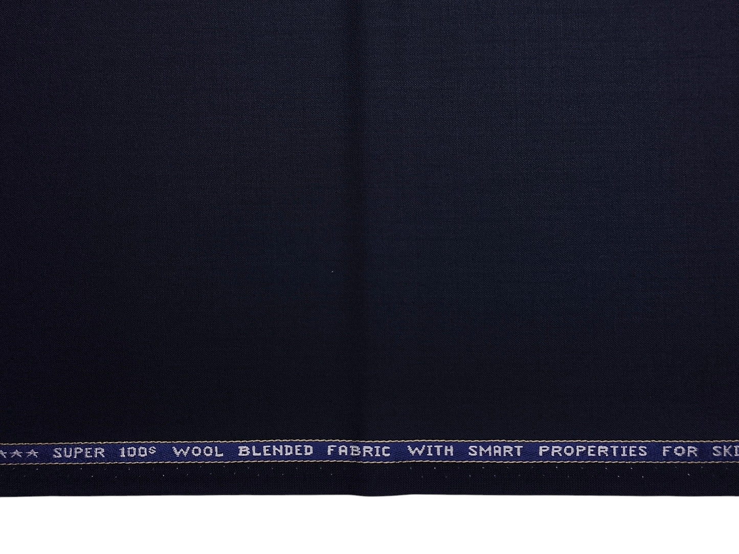 Raymond Vitafeel Exotic 52% Wool Super 100s Merino Wool Blend Suiting Fabric (Deep Navy Blue, Plain)