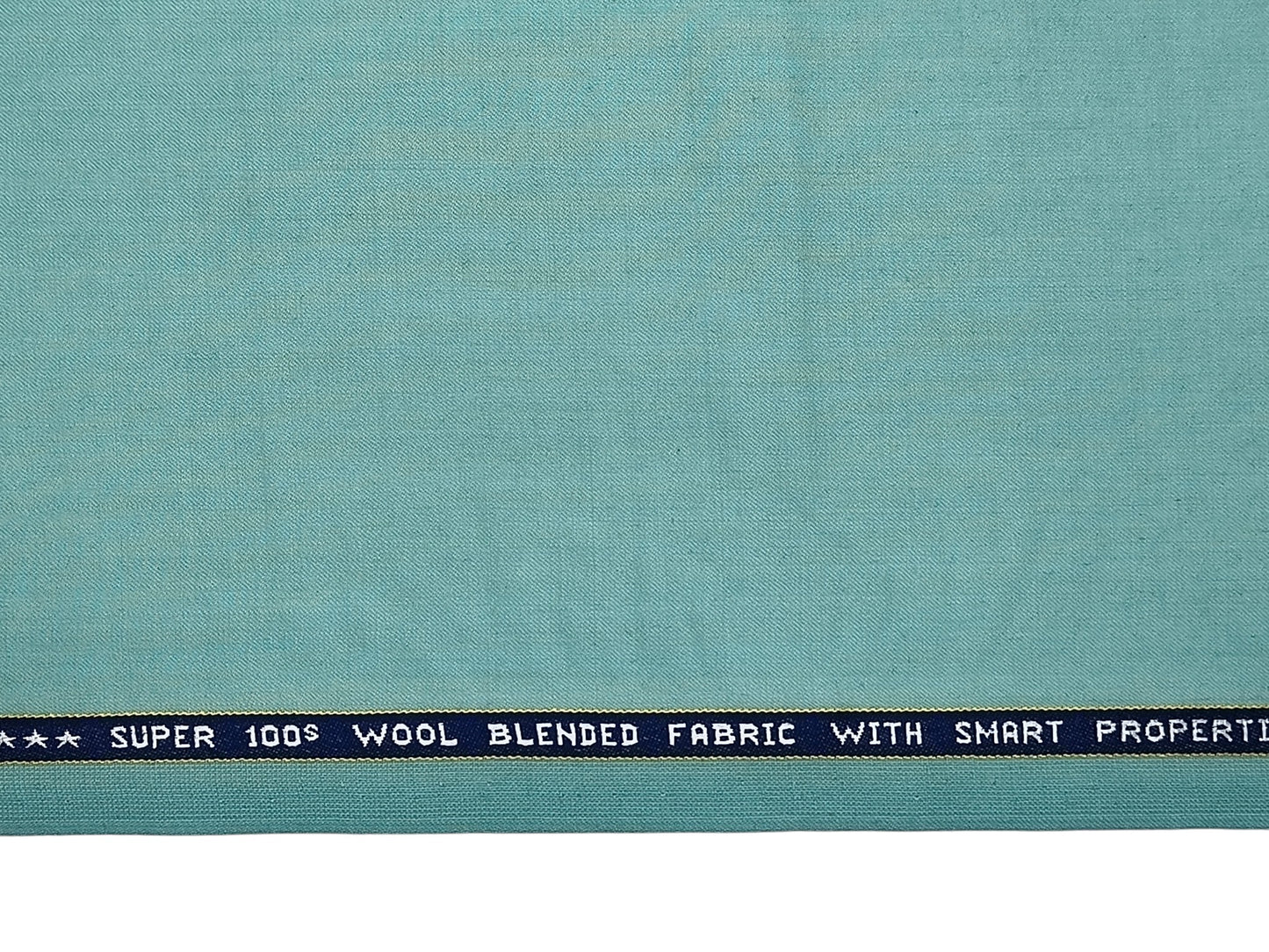 Raymond Vitafeel Exotic 52% Wool Super 100s Merino Wool Blend Suiting Fabric (Mint Blue, Plain)