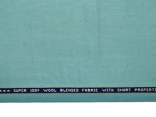 Raymond Vitafeel Exotic 52% Wool Super 100s Merino Wool Blend Suiting Fabric (Mint Blue, Plain)