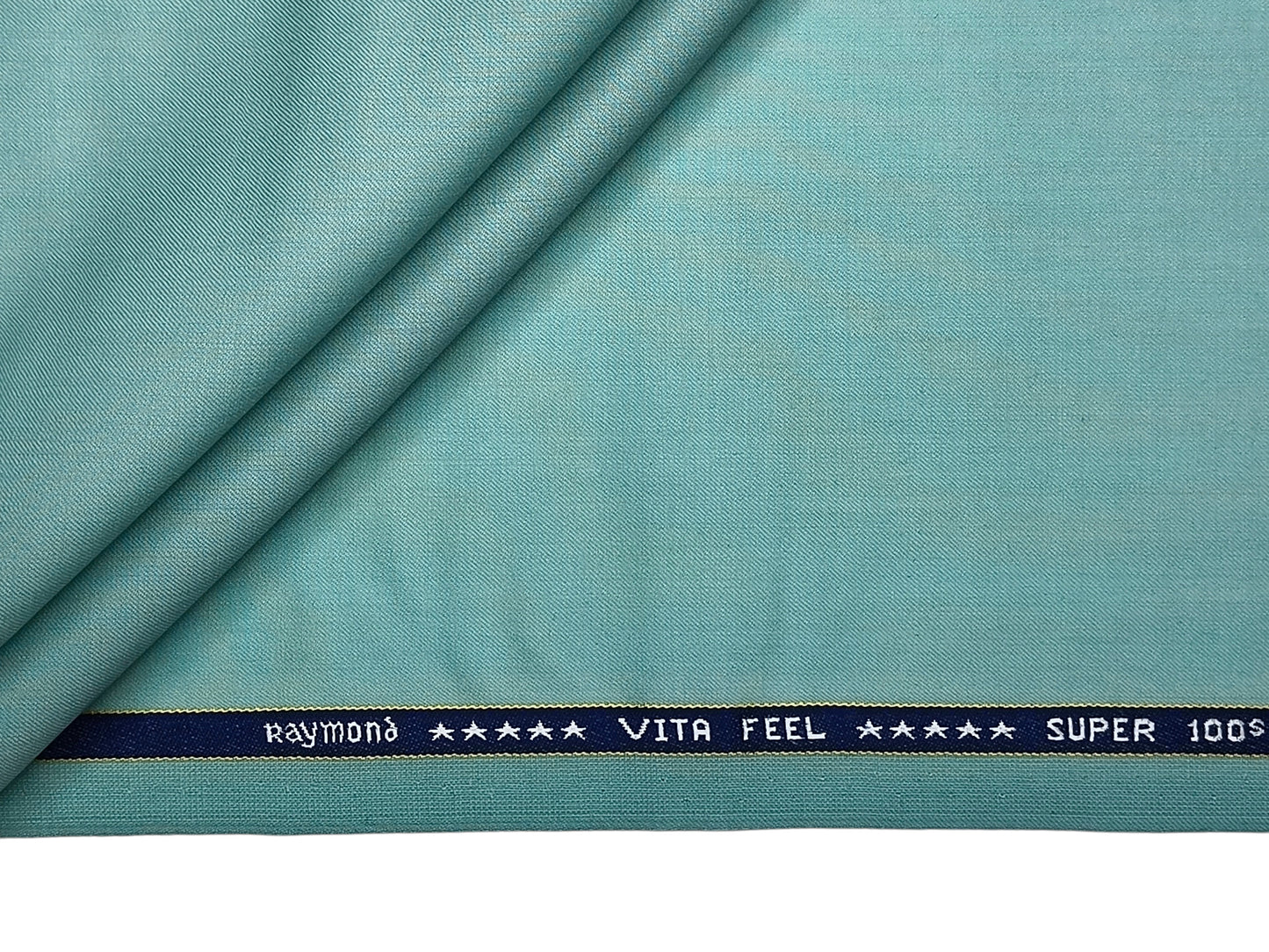 Raymond Vitafeel Exotic 52% Wool Super 100s Merino Wool Blend Suiting Fabric (Mint Blue, Plain)