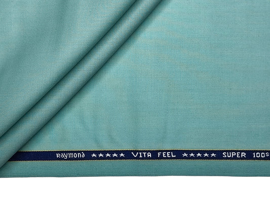 Raymond Vitafeel Exotic 52% Wool Super 100s Merino Wool Blend Suiting Fabric (Mint Blue, Plain)