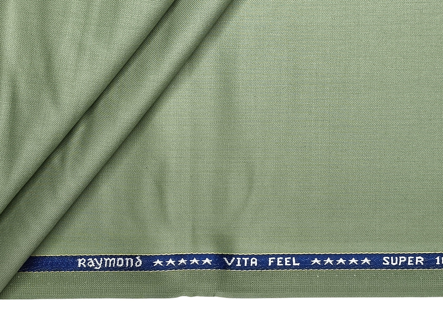 Raymond Vitafeel Exotic 52% Wool Super 100s Merino Wool Blend Suiting Fabric (Olive Green, Plain)