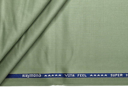 Raymond Vitafeel Exotic 52% Wool Super 100s Merino Wool Blend Suiting Fabric (Olive Green, Plain)