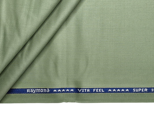Raymond Vitafeel Exotic 52% Wool Super 100s Merino Wool Blend Suiting Fabric (Olive Green, Plain)